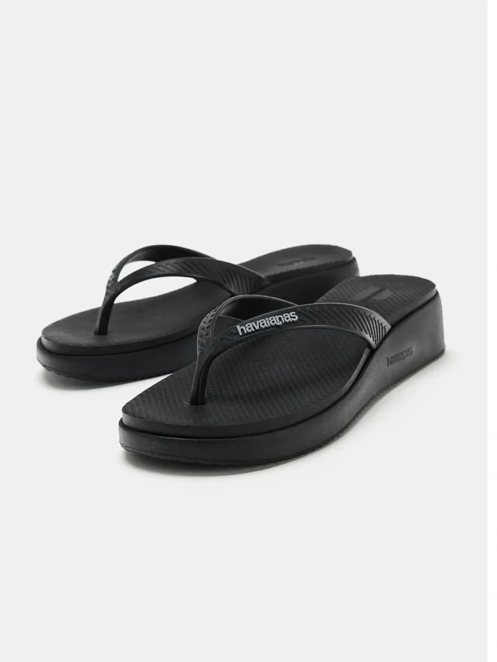 Special Havaianas x Zara collection: Platform Thong Sandals Black NWT - Picture 3 of 9